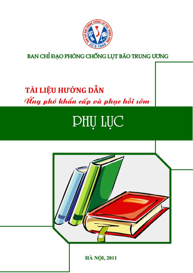 Tài liệu hướng dẫn Ứng phó khẩn cấp và Phục hồi sớm - Phụ lục